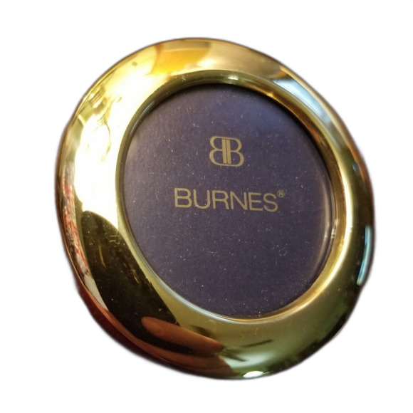 Burnes of Boston 3 inch round gold toned picture frame with stand - Picture 1 of 6